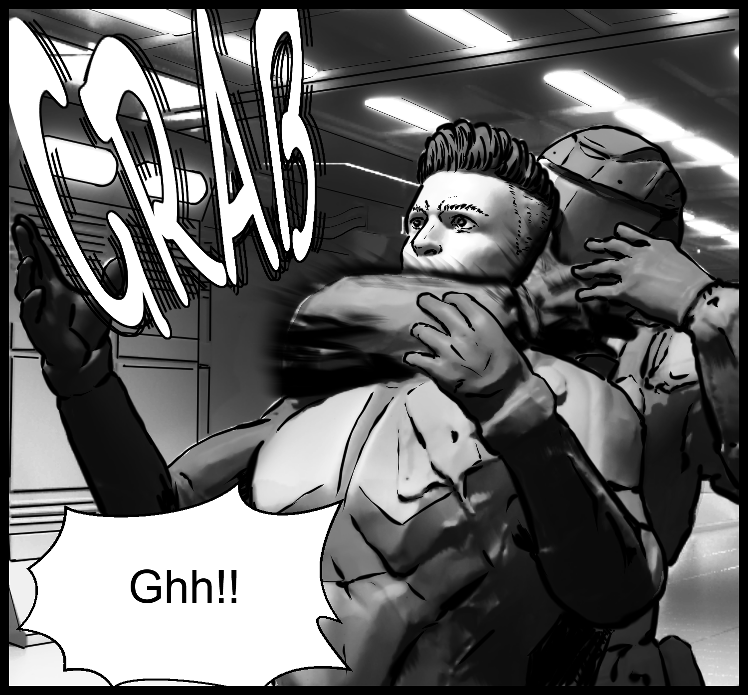 The protagonist is confused by the sudden restraint and tries to understand the situation