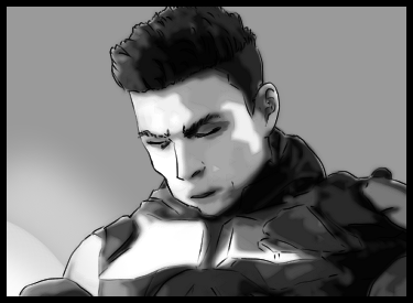 A close view of the unconscious protagonist's face