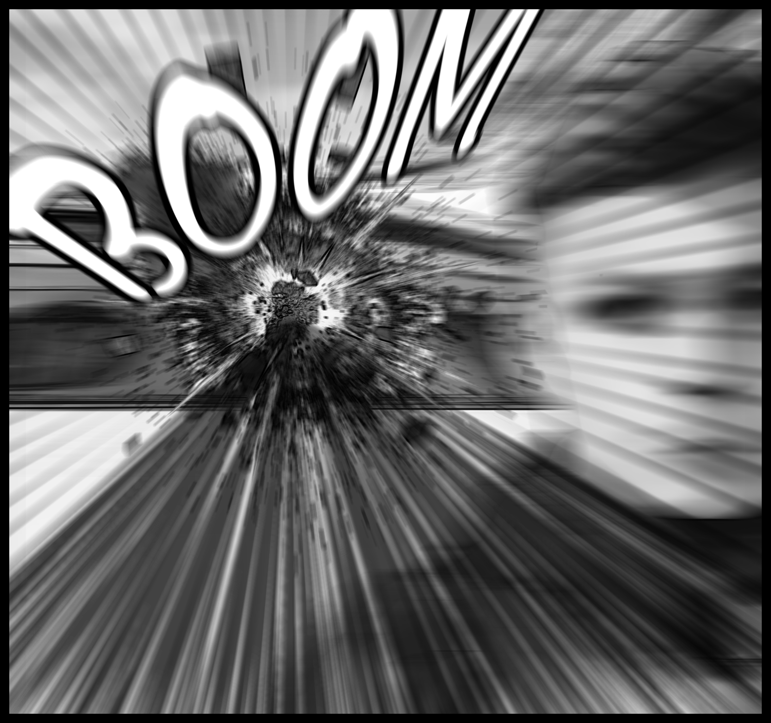 A kicked armored soldier crashes into a distant building