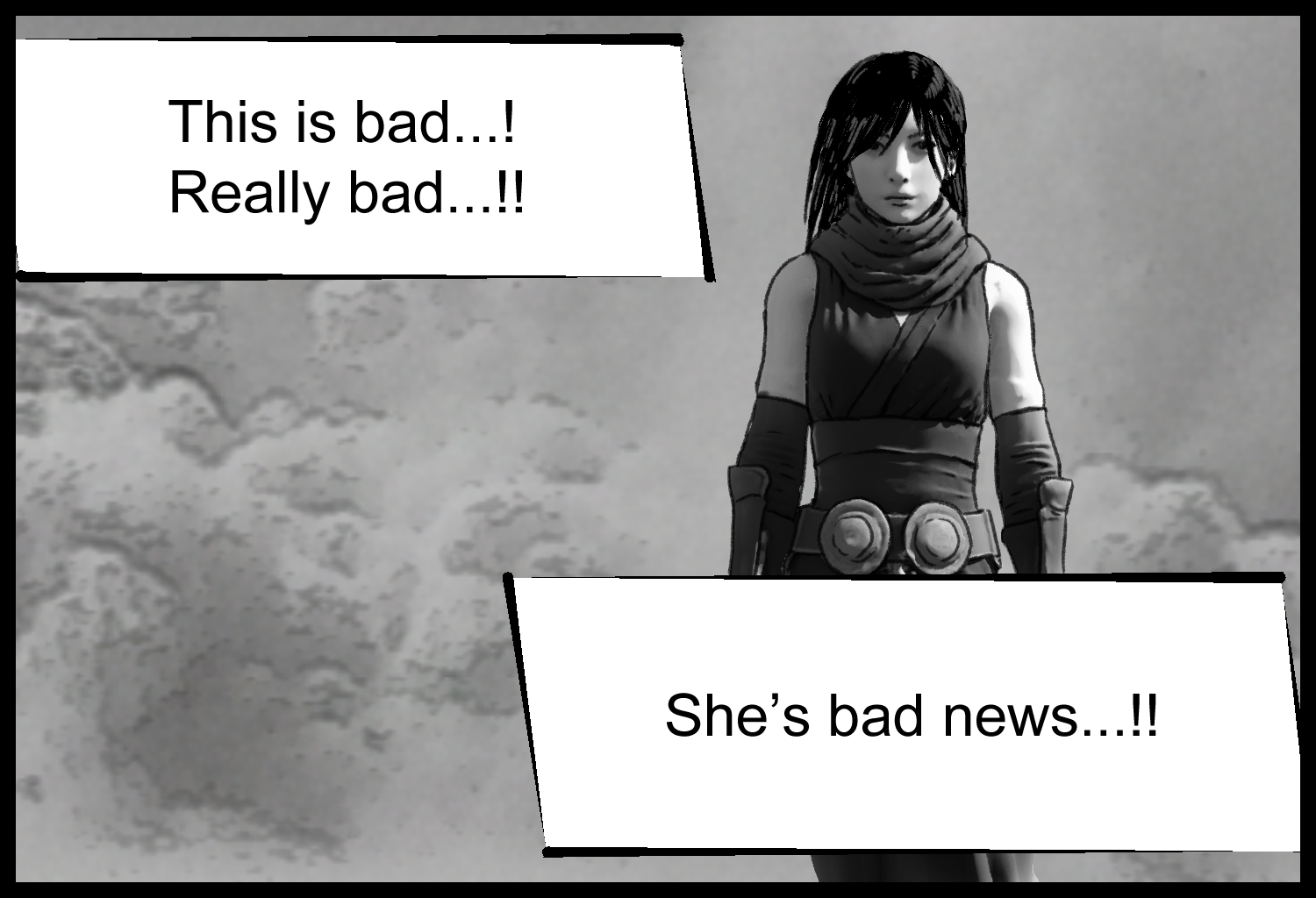 The protagonist searches his memories for the mysterious girl's overwhelming strength