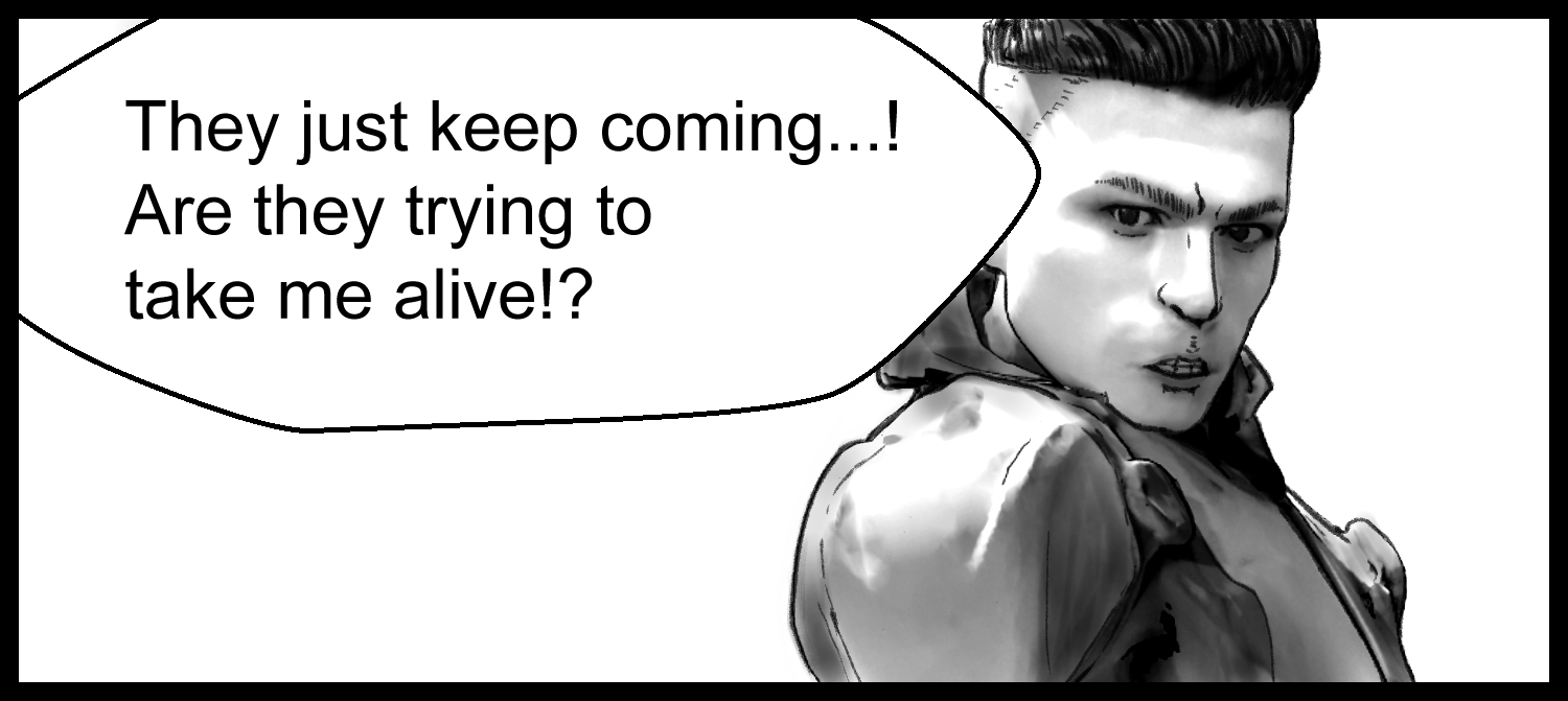 The protagonist questions the soldiers' motives and senses danger