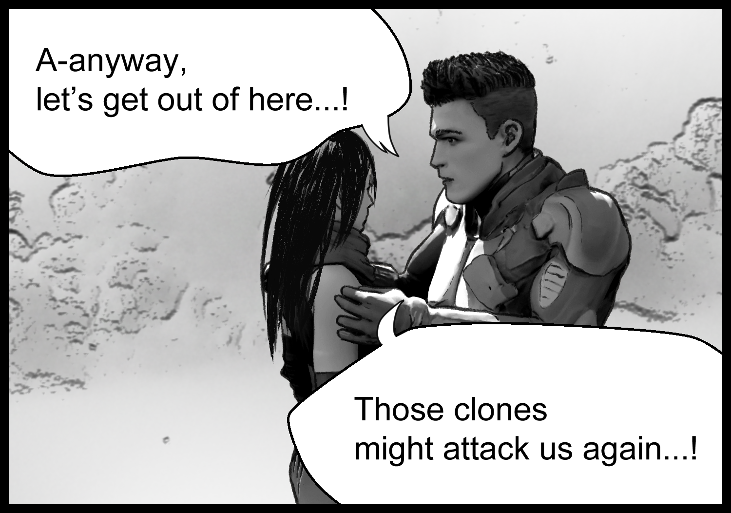 The protagonist suggests returning and trying to avoid further pursuit