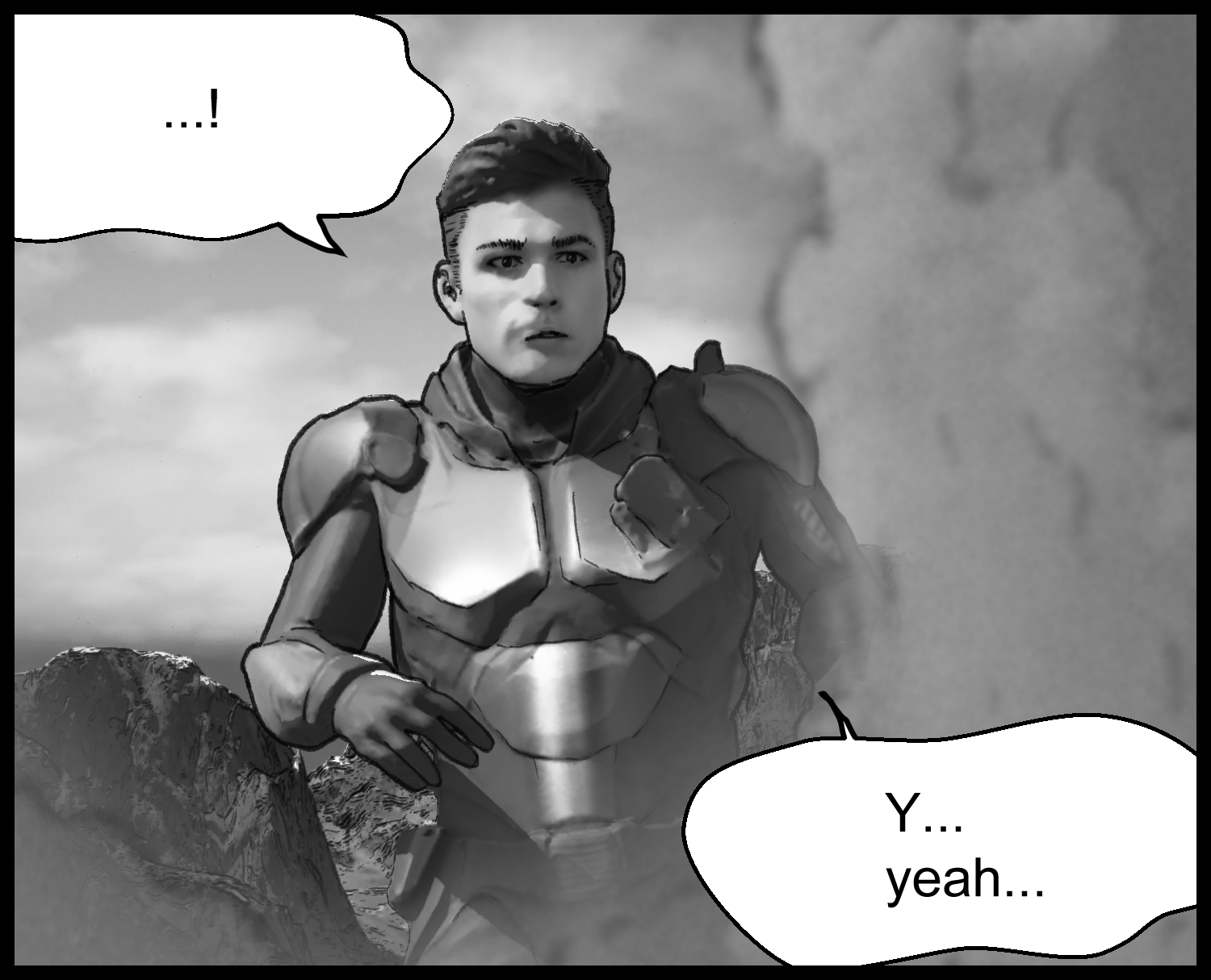The protagonist answers while still confused by the sudden turn of events