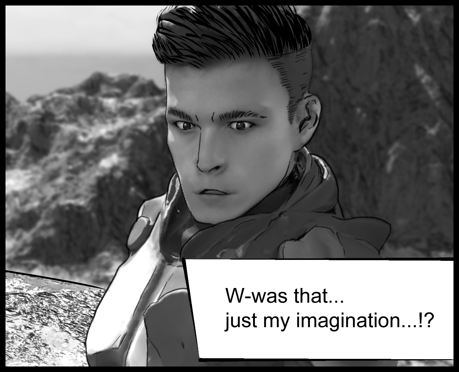 The final scene shows the protagonist growing wary as he senses something is wrong