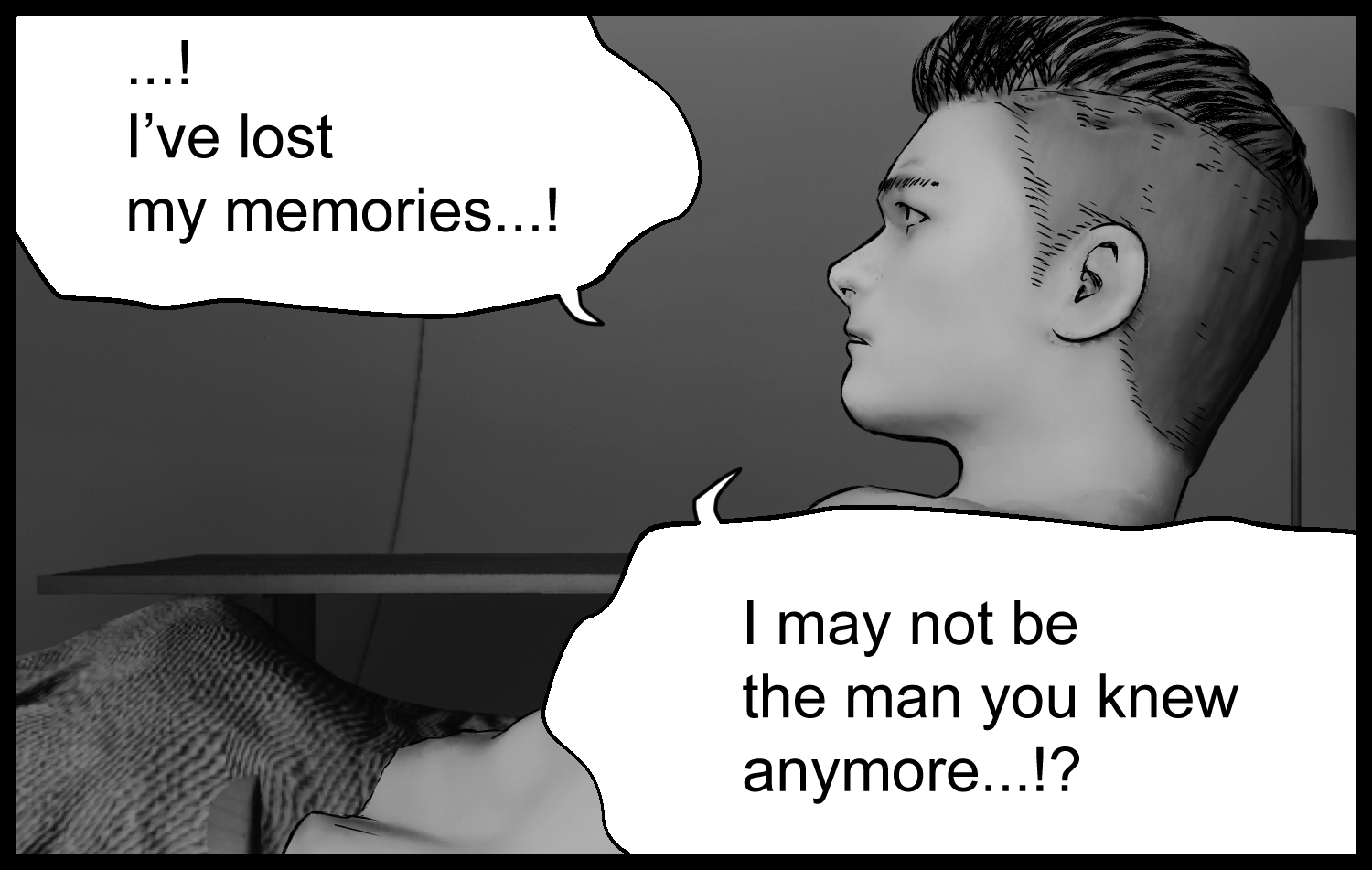 The protagonist tells Aria that he has lost his memories