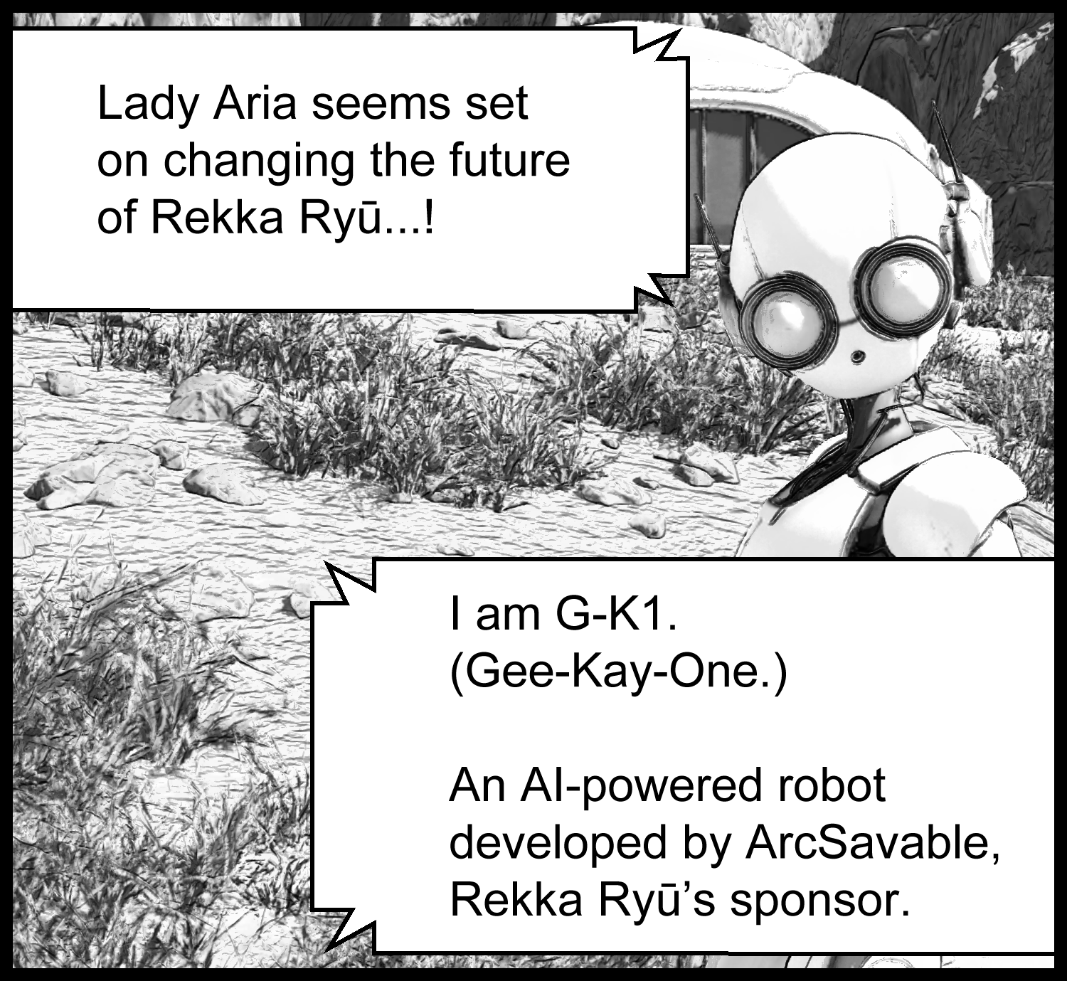 G-K1 explains its functions and role to the protagonist