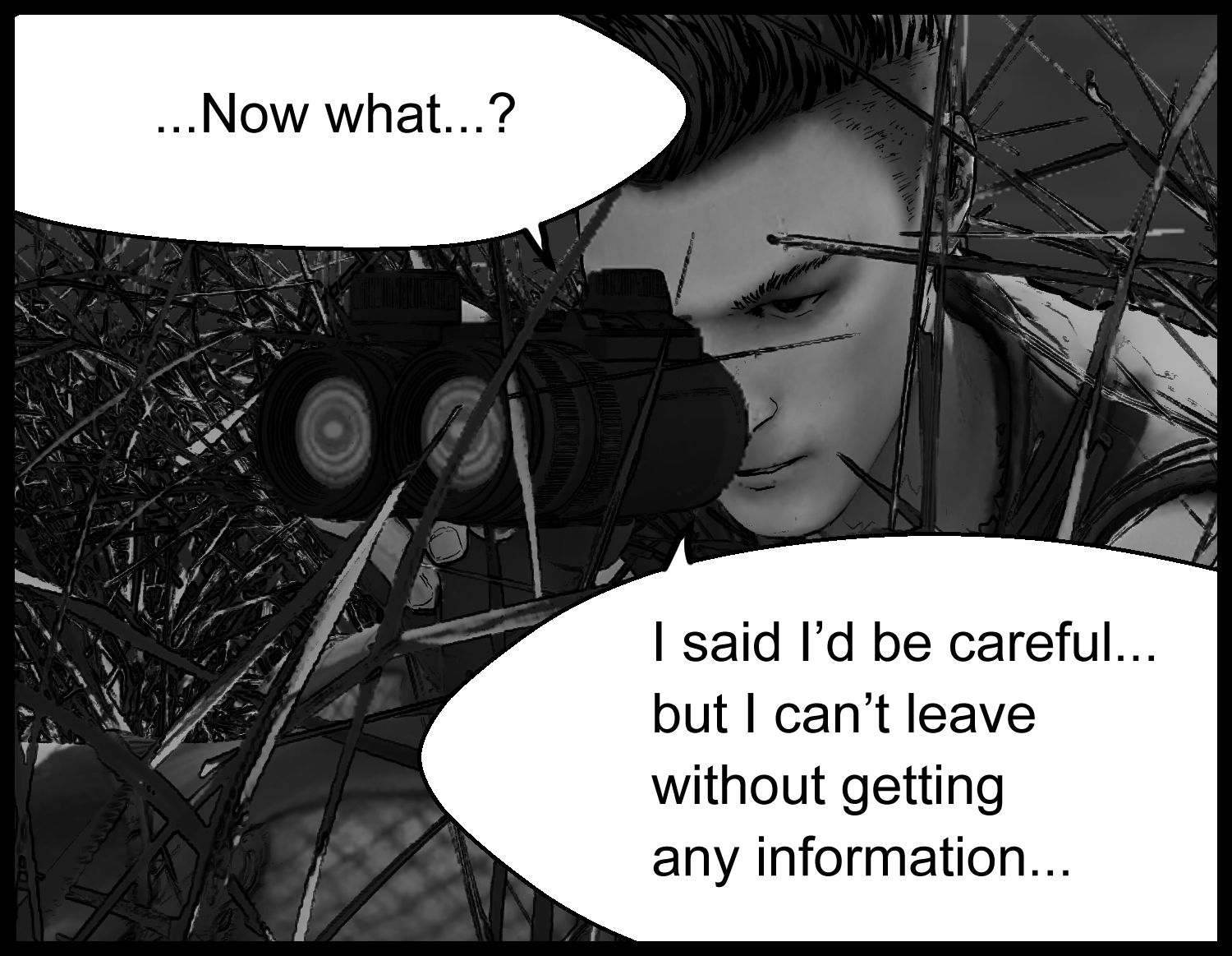 The protagonist considers how to carefully gather information about the facility