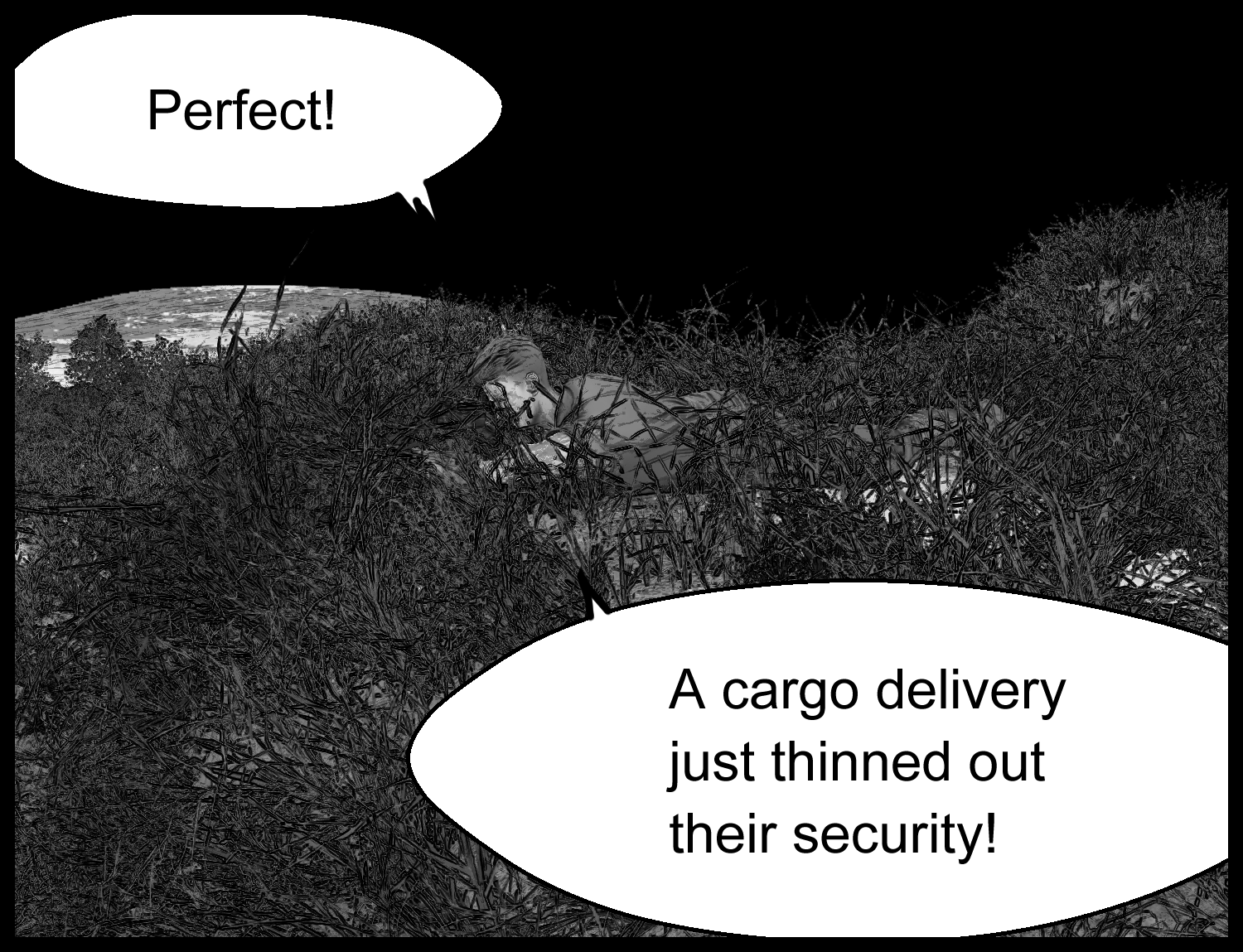 Equipment is brought into the research facility as the protagonist looks for an opening