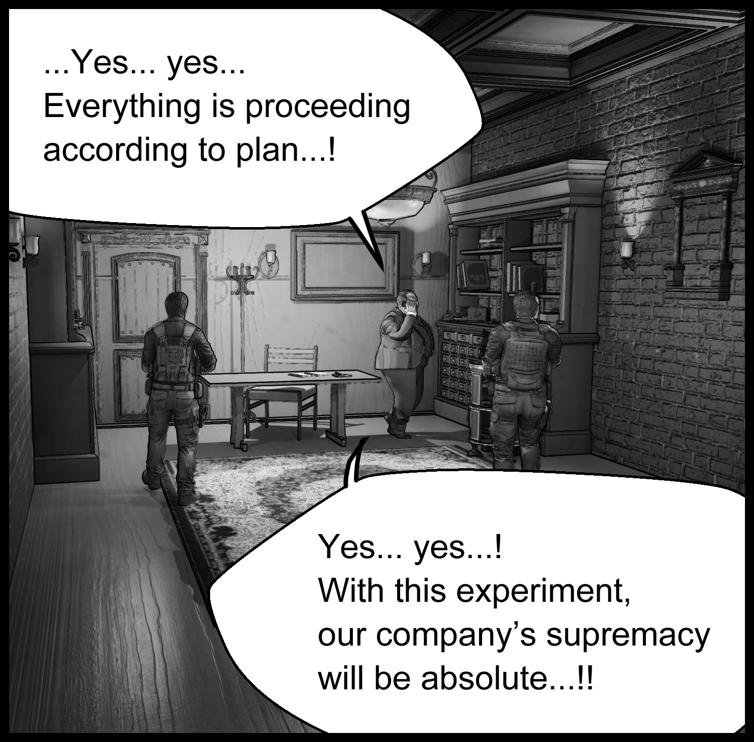 A person who appears to be a corporate executive reports on the experiment results