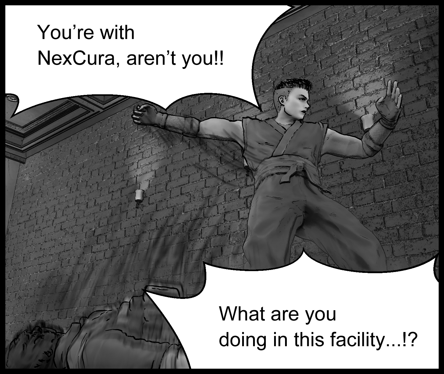 The protagonist confronts the corporate executive and demands to know the facility’s purpose