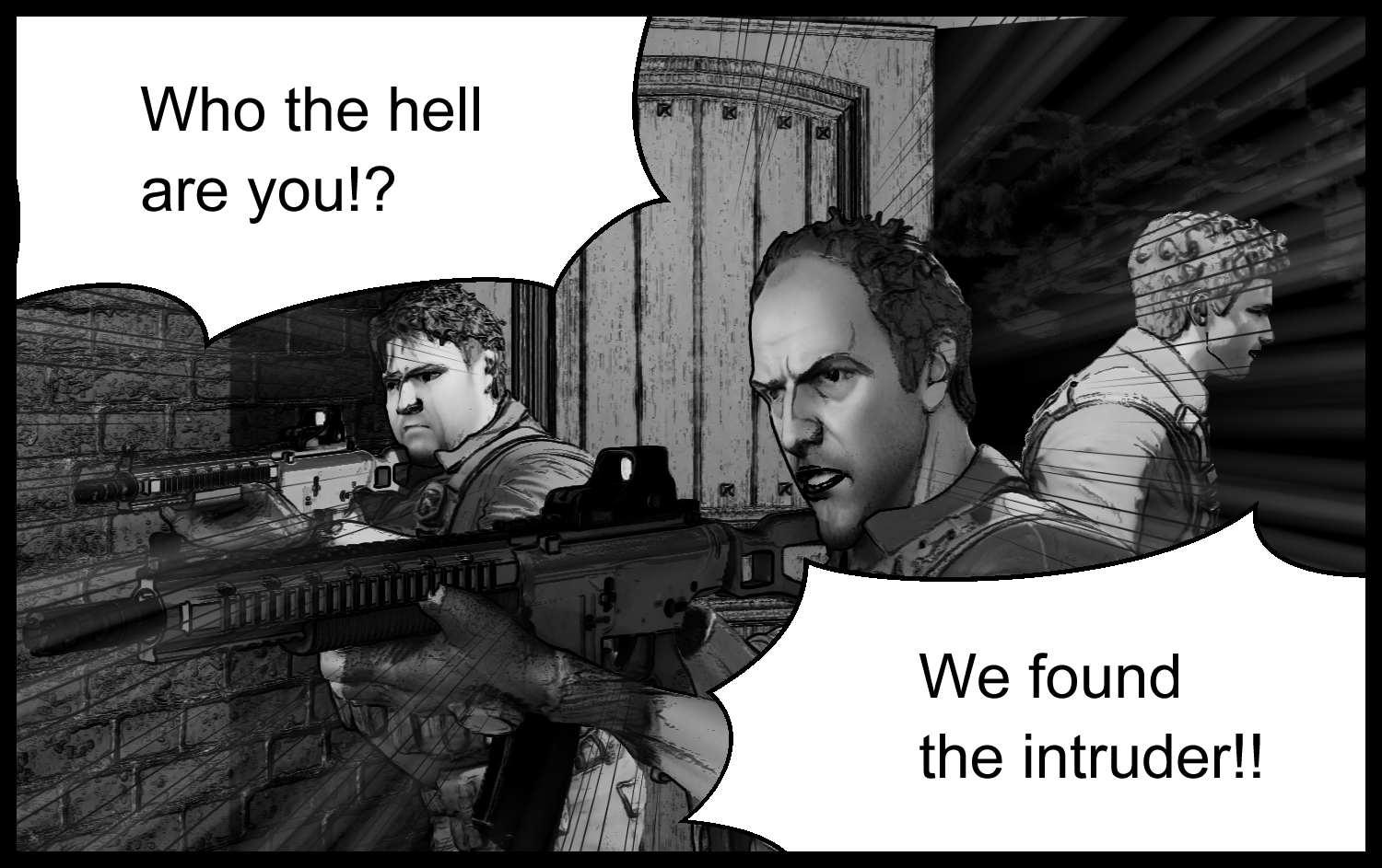 The guards discover the intruder, and tension spreads through the facility