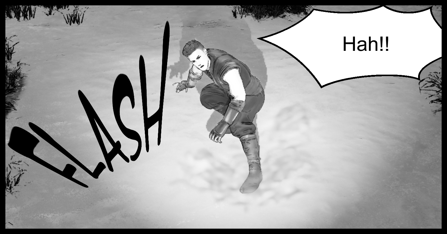 The protagonist is suddenly caught in a bright light