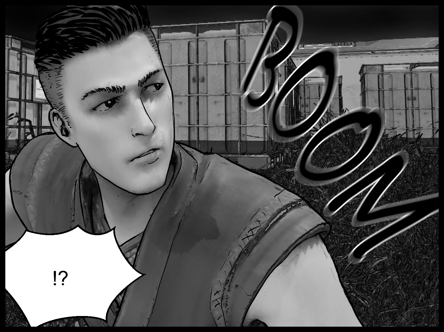 The final scene shows the protagonist sensing a new presence and turning back warily