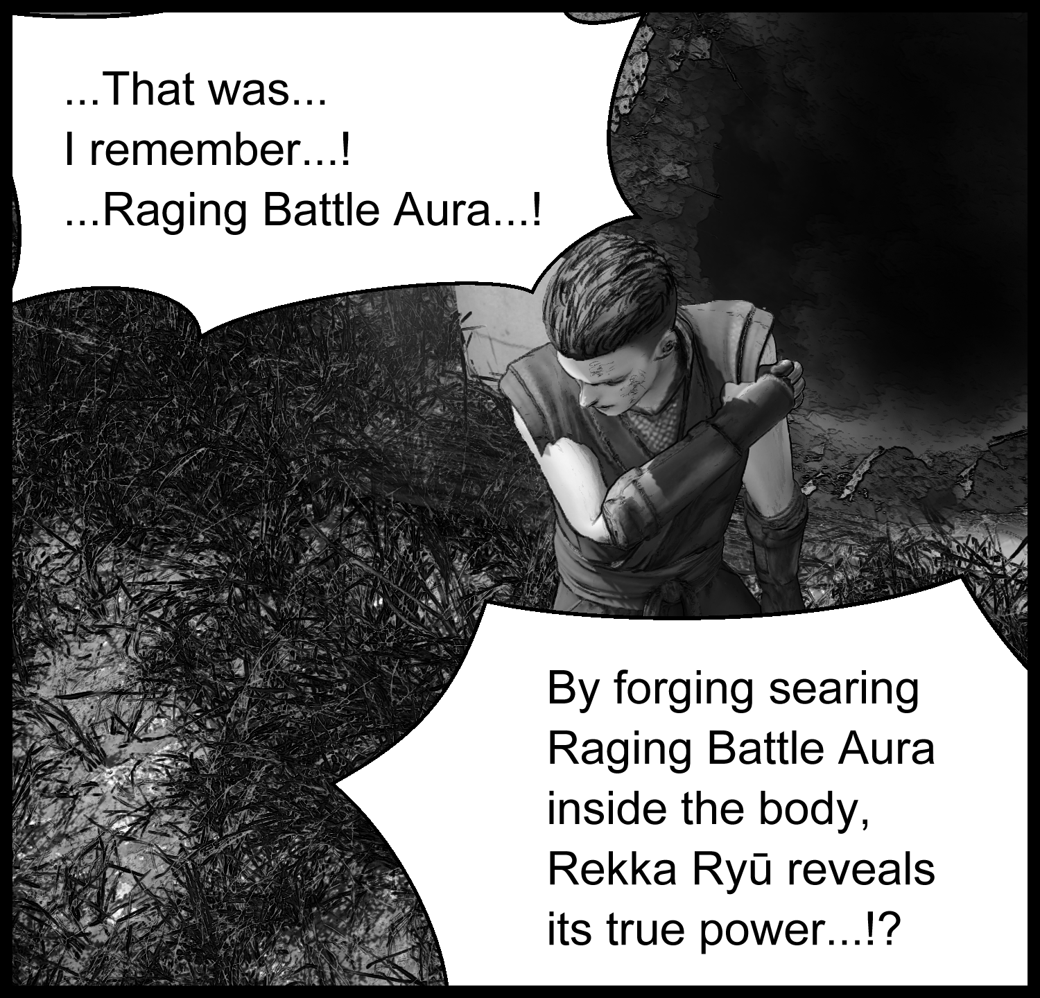 An important scene where the protagonist begins to understand the blazing Rettōki