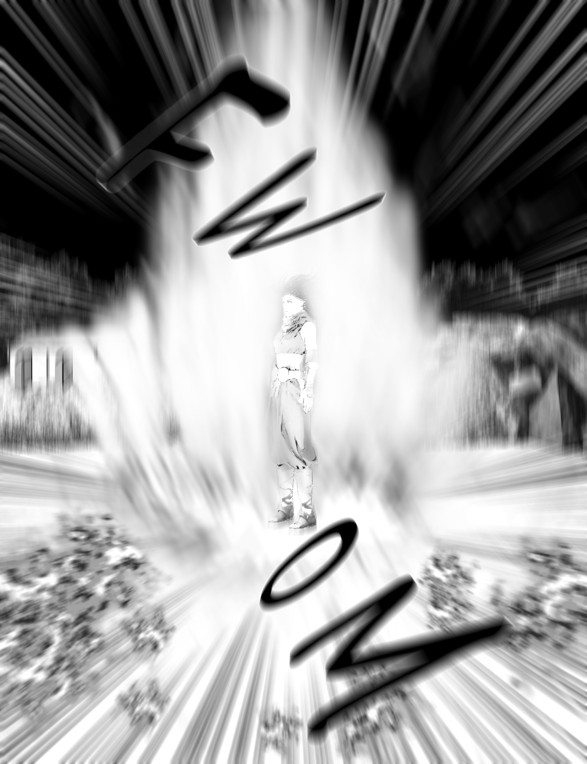 An intense blazing battle aura rises from Aria in a powerful scene
