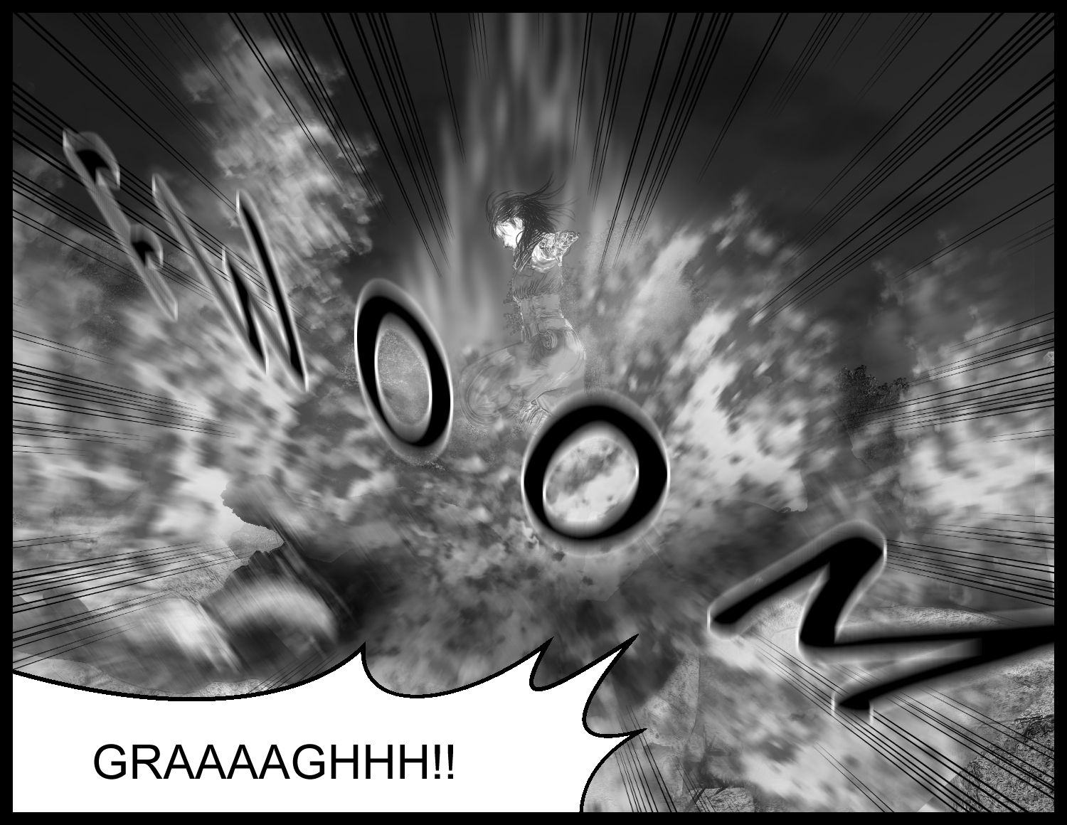 Aria's attack engulfs the enhanced human in intense flames in a powerful action scene