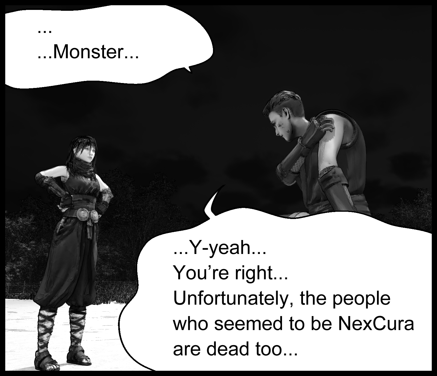The protagonist thinks about the creature that was being studied