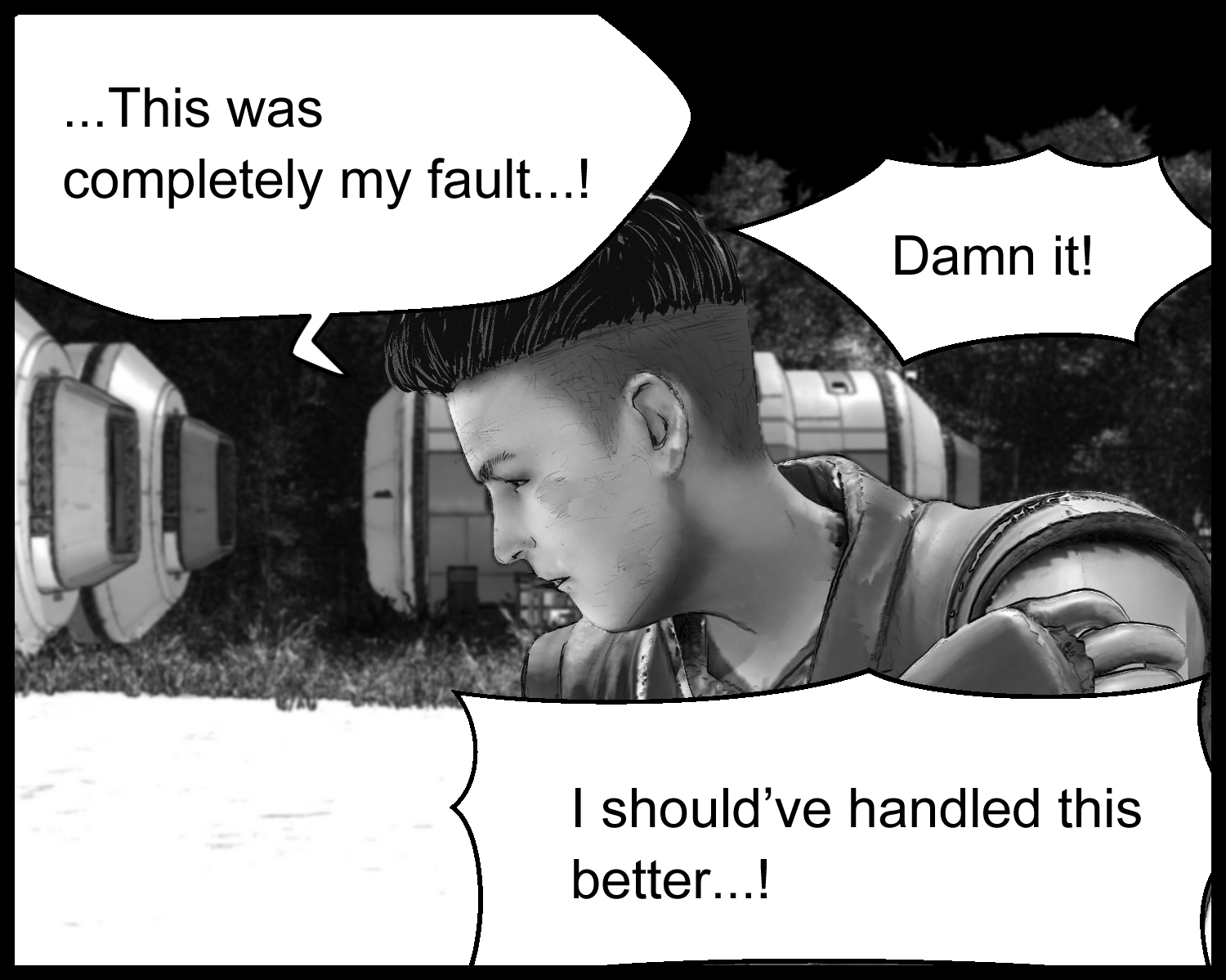 The protagonist accepts his failure and reflects on what happened