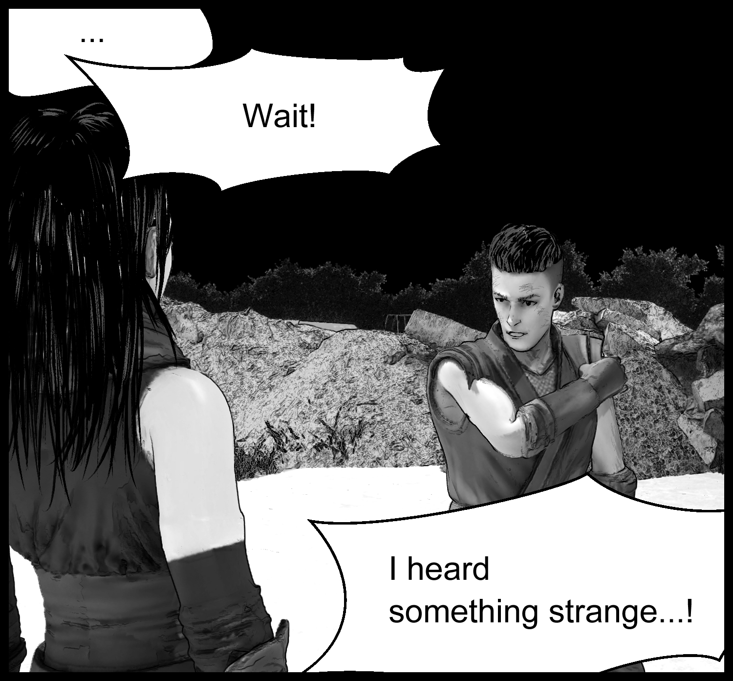 The protagonist notices a remark he cannot ignore and questions Aria